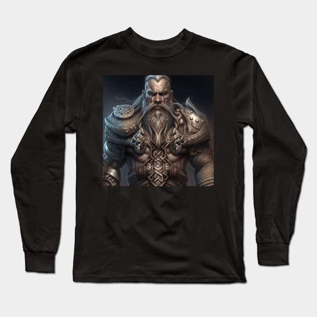 Ancient Armoured Dwarf Long Sleeve T-Shirt by AICreateWorlds